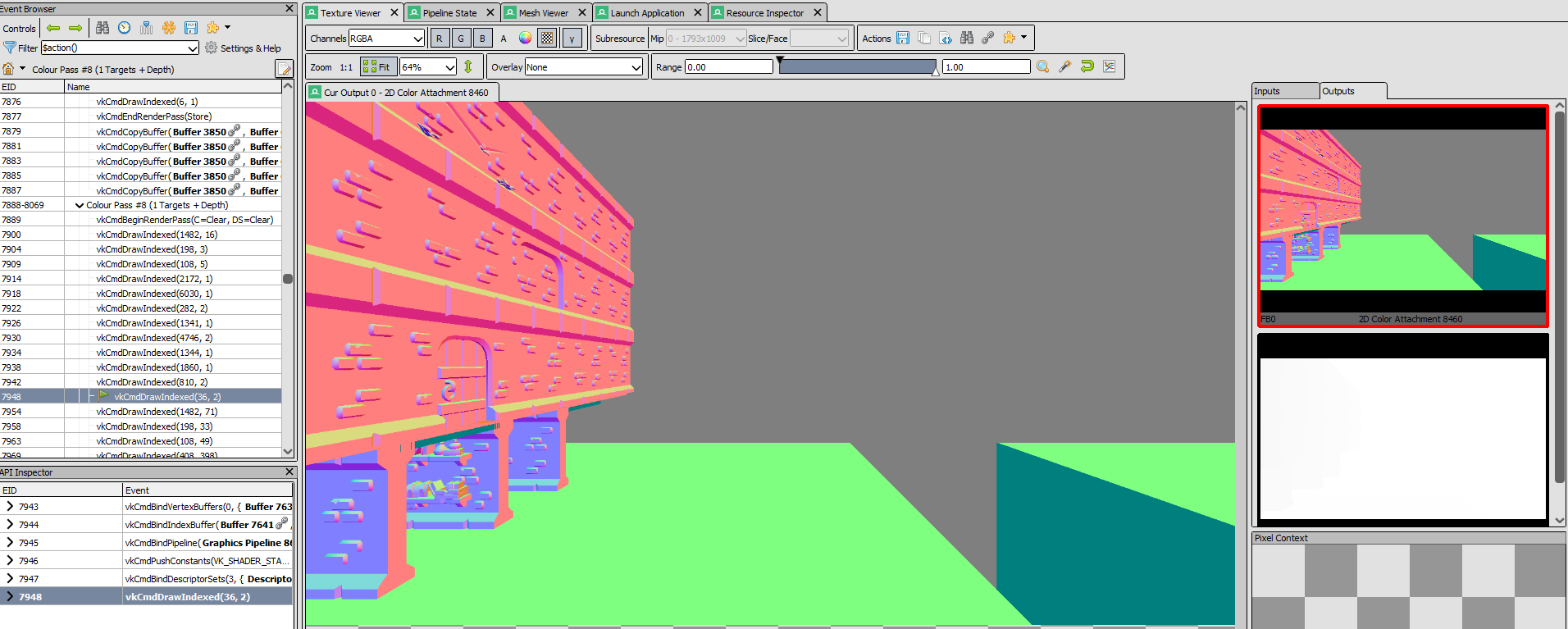 You can visualize all the intermediary steps to build each frame.